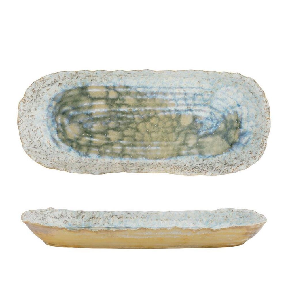 Блюдо овальное 34*14,5 см h3,5 см Gray Pearl Spots Sea Wave Frutti di Mare P.L. [1]