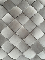 N-PUF-222 SVB Пуф плетеный, велюр светло-бежевый 60*60*30см