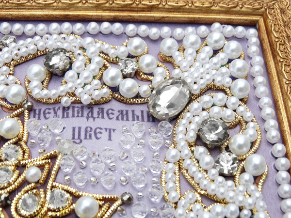 ЖС-11-ЗБ Набор для вышивания хрустальными камнями Богородица Неувядаемый цвет (белый)