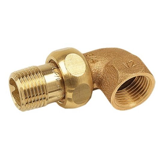 Сгон угловой с коническим уплотнением Sanha PURAFIT 1/2" ВР/НР бронзовый, серия 3098 (1309812)