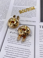 Накладка на пуговицу Узел золотистый