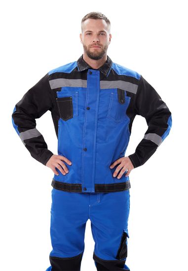 Костюм "Волгарь" брюки (василек/черный)