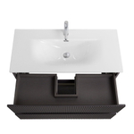 Тумба с раковиной подвесная BelBagno UNO-1000-2C-SO-GSO Темно-Серый матовый, раковина белая BB-8099-100