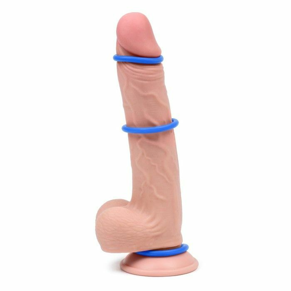 Набор из 3 синих эрекционных колец «Оки-Чпоки» (Цвет: синий)