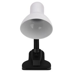 Настольный светильник ЭРА N-102-E27-40W-W на прищепке белый | Настольные светильники под лампу