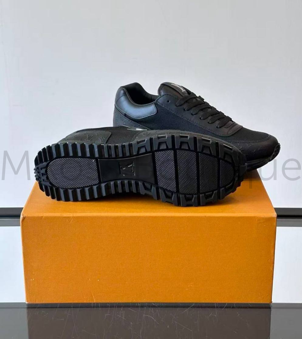Мужские кроссовки Louis Vuitton Run Away черного цвета с логотипом