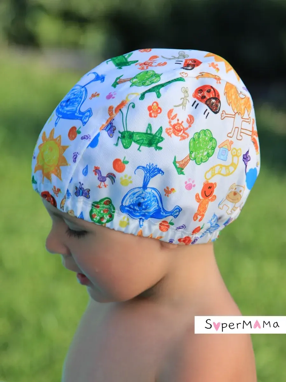 Шапочка для плавания детская непромокаемая для бассейна