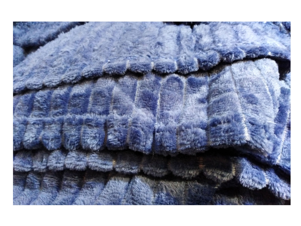 Плед Кубик синий евро бамбуковое волокно