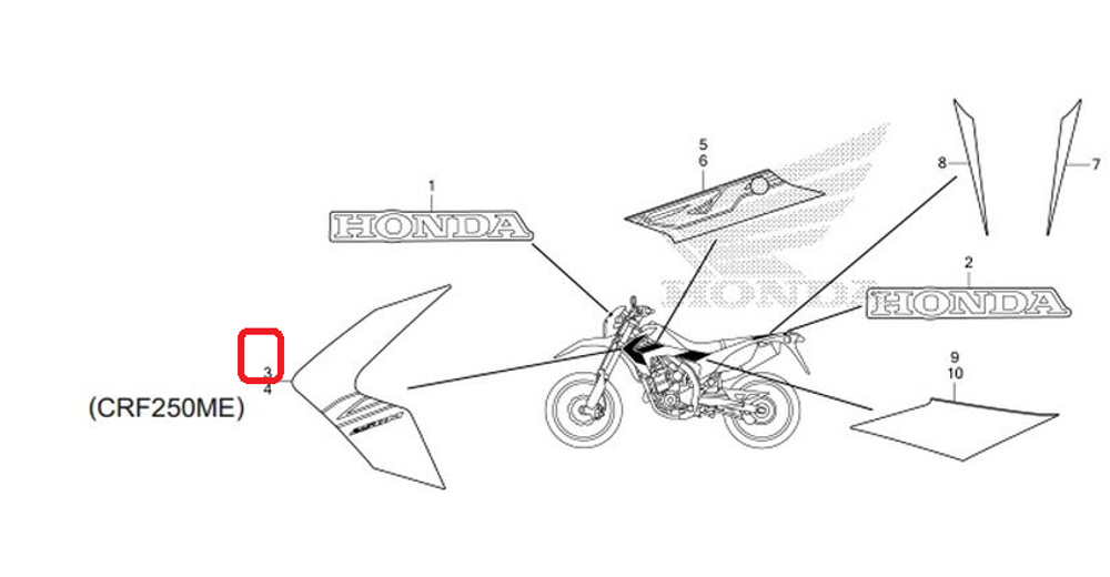 86191-KZZ-A20ZA. STRIPE, R. FR. SHROUD *TYPE2*. original decal on the radiator shroud