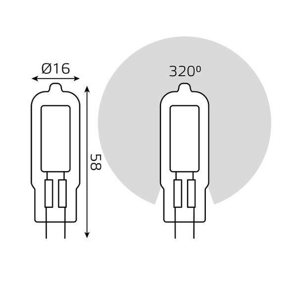 Лампа светодиодная Gauss G4 4.5W 4100K прозрачная 107807204