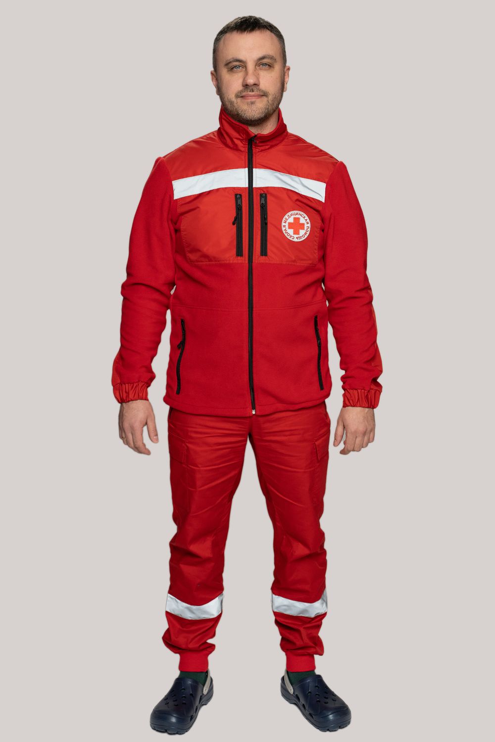 Толстовка флисовая мужская Скорая помощь Medicline цв. КРАСНЫЙ