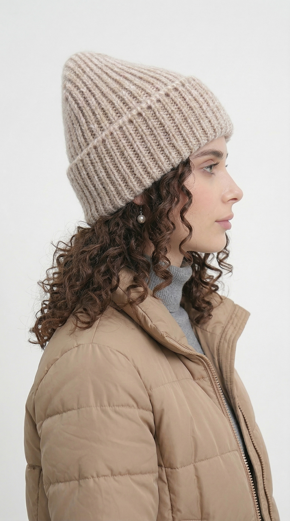 Шапка ШП216-08 бежевый меланж