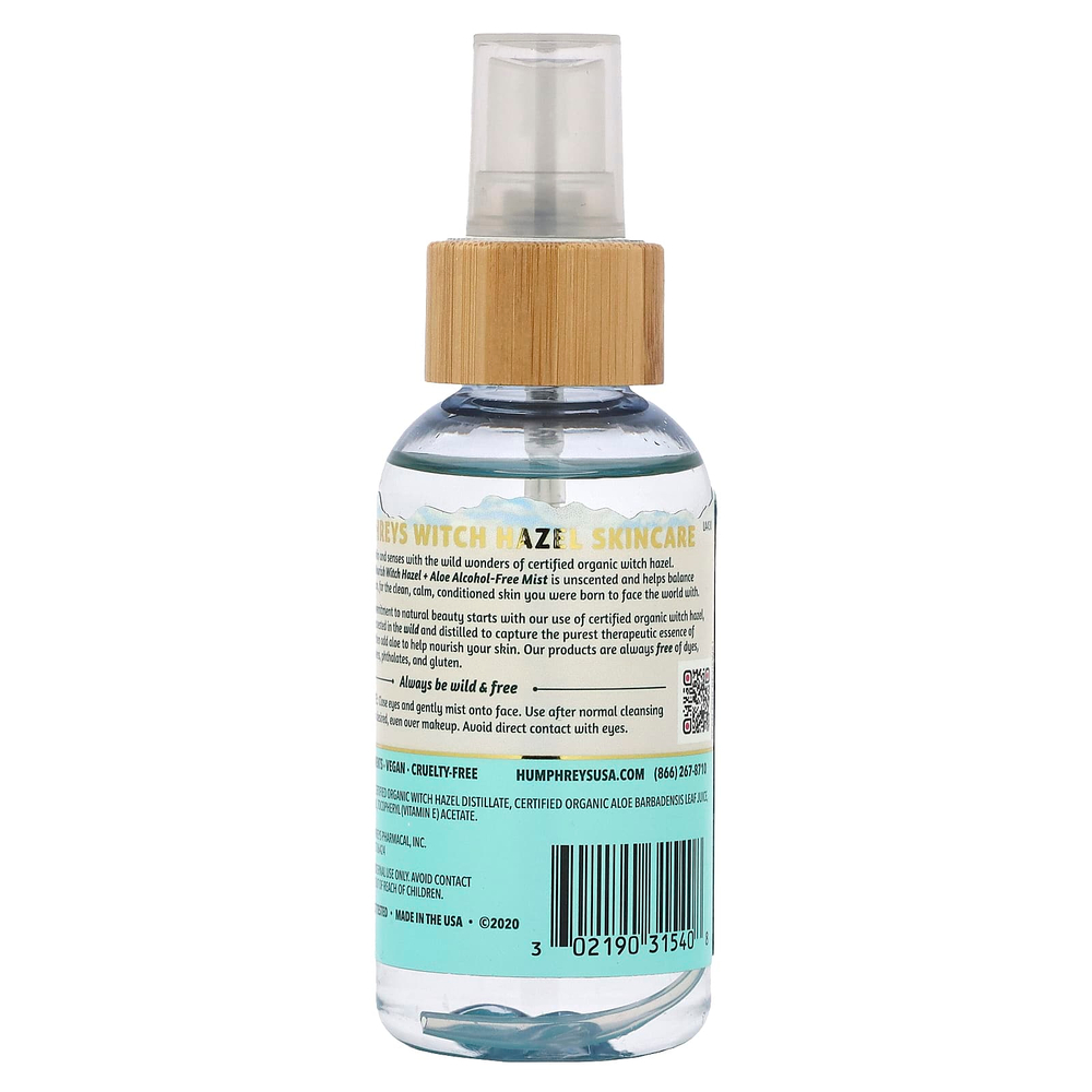 Humphreys, Witch Hazel, спрей без спирта с алоэ, 97 мл (3,3 жидк. унц.)
