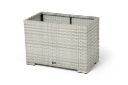 "Лунго" кашпо для цветов большое плетеное из искусственного ротанга, цвет бежевый