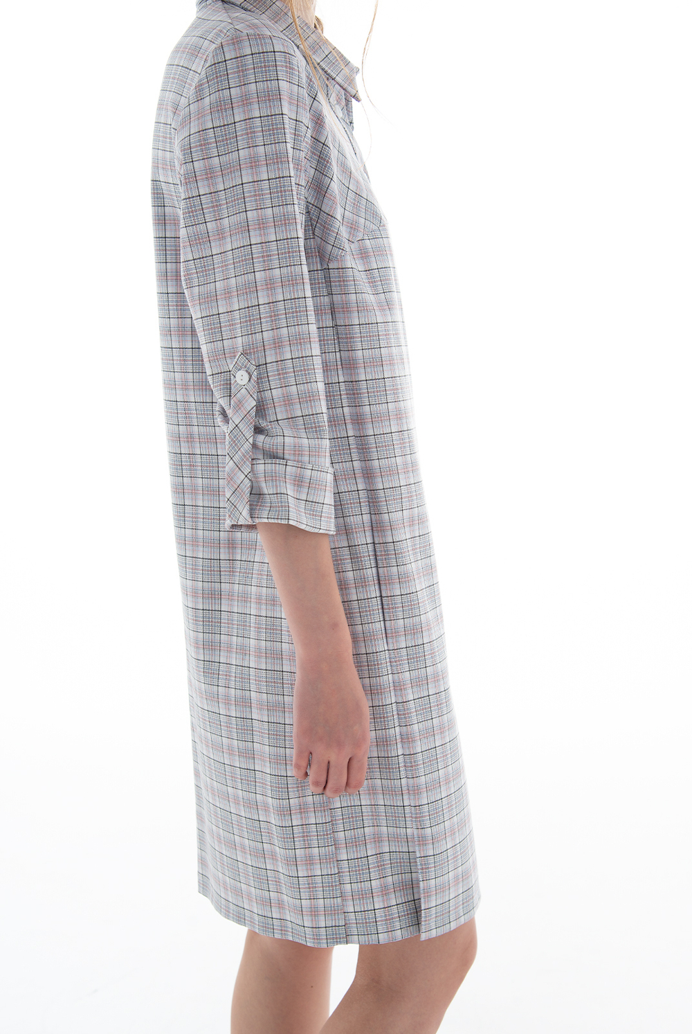 Платье-рубашка 1976ЛПБ, клетка белая #406БКл241976ЛПБ