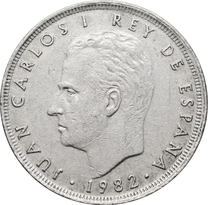 25 песет 1982 Испания VF-XF