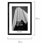 Рамка 21х30 см небьющаяся багет 14 мм пластик BRAUBERG "Original" черная (2 штуки в упаковке)
