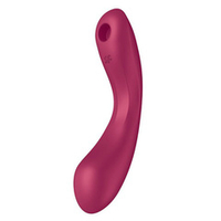 Малиновый вибромассажер 17,4см с вакуумной стимуляцией Satisfyer Curvy Trinity 1