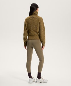 Oysho Вязаный джемпер из смешанной пряжи с молнией до середины груди, хаки