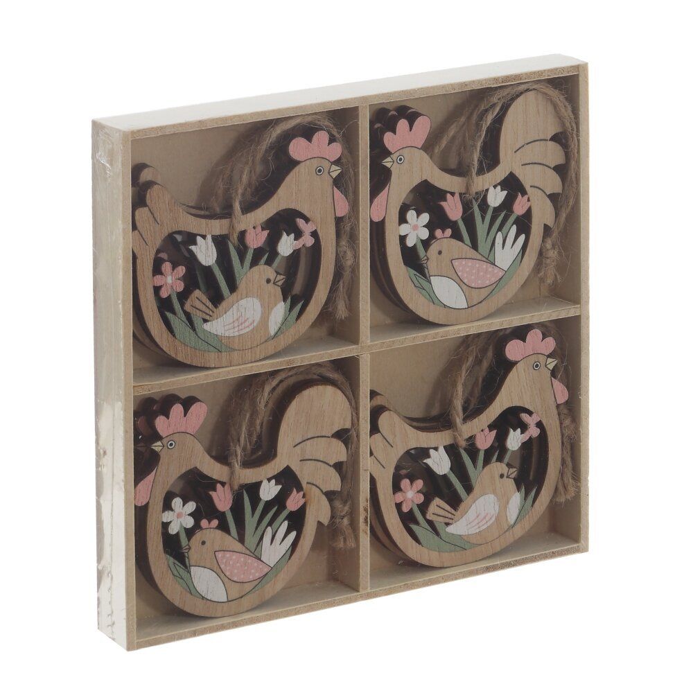 GAEM Набор из 8-ми изделий декоративных подвесных "Курица/Петух" (6*05*6), L12,5 W12,5 H1,5 см