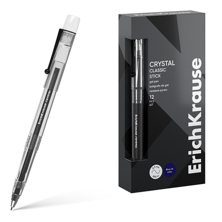 Ручка гелевая EK Crystal Stick Classic черная, 0,5мм