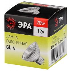 Лампочка галогенная ЭРА GU4-MR11-20W-12V-30CL GU4 20 Вт софит теплый белый свет