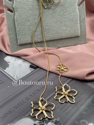 Колье трансформер (пояс) золотое с цветами