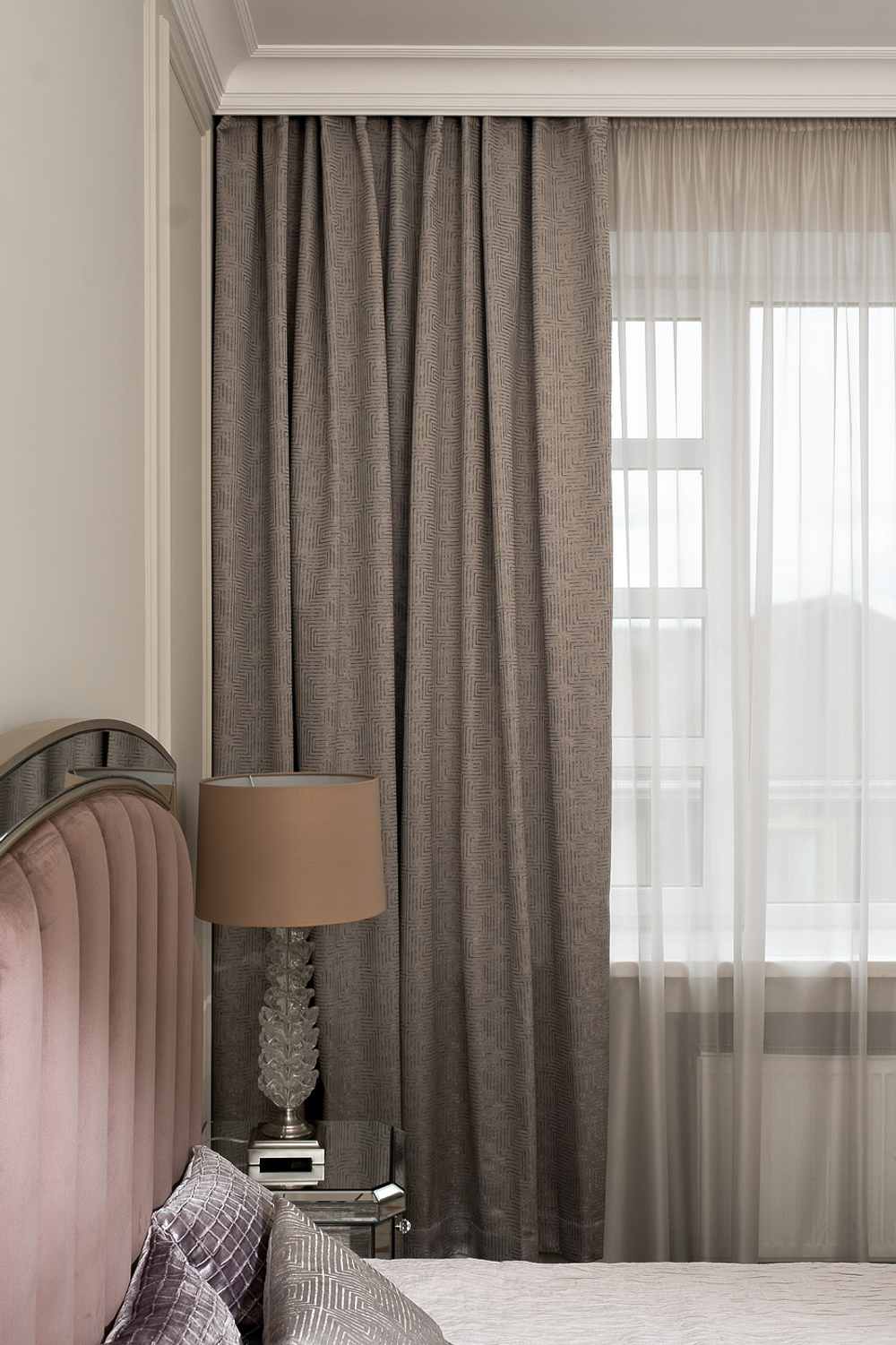 Ткань Портьера Глянец (Gloss) беж 275x260 Бежевый Garda Decor