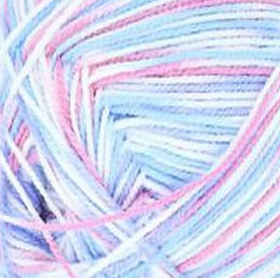 Пряжа "Пчёлка секционная", 100% акрил, 100гр - 500м, голуб/розов/сирен/белый