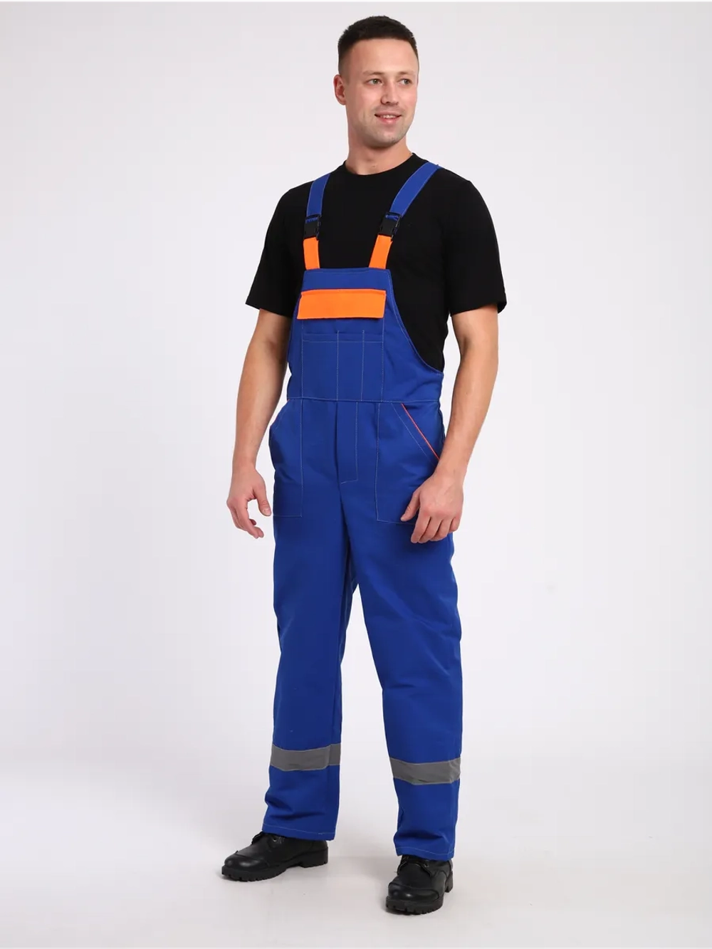 Комбинезон рабочий голубой Великан на лямках