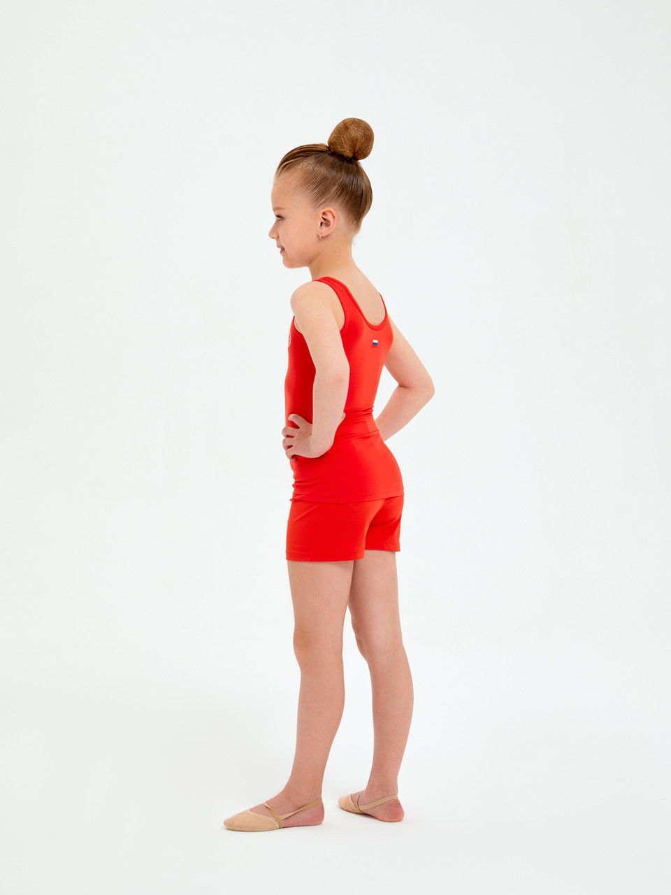 B14320V-RR232 Топ спортивного назначения для занятий гимнастикой для девочек (красный) фото 2