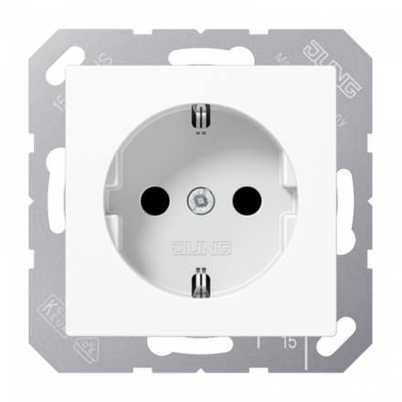 JUNG Штепсельная розетка SCHUKO 16A 250V~  белая, арт.ABA1520WW