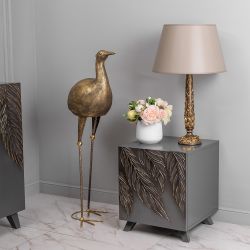 Тумба прикроватная Тропик Сканди Серый Голд левая