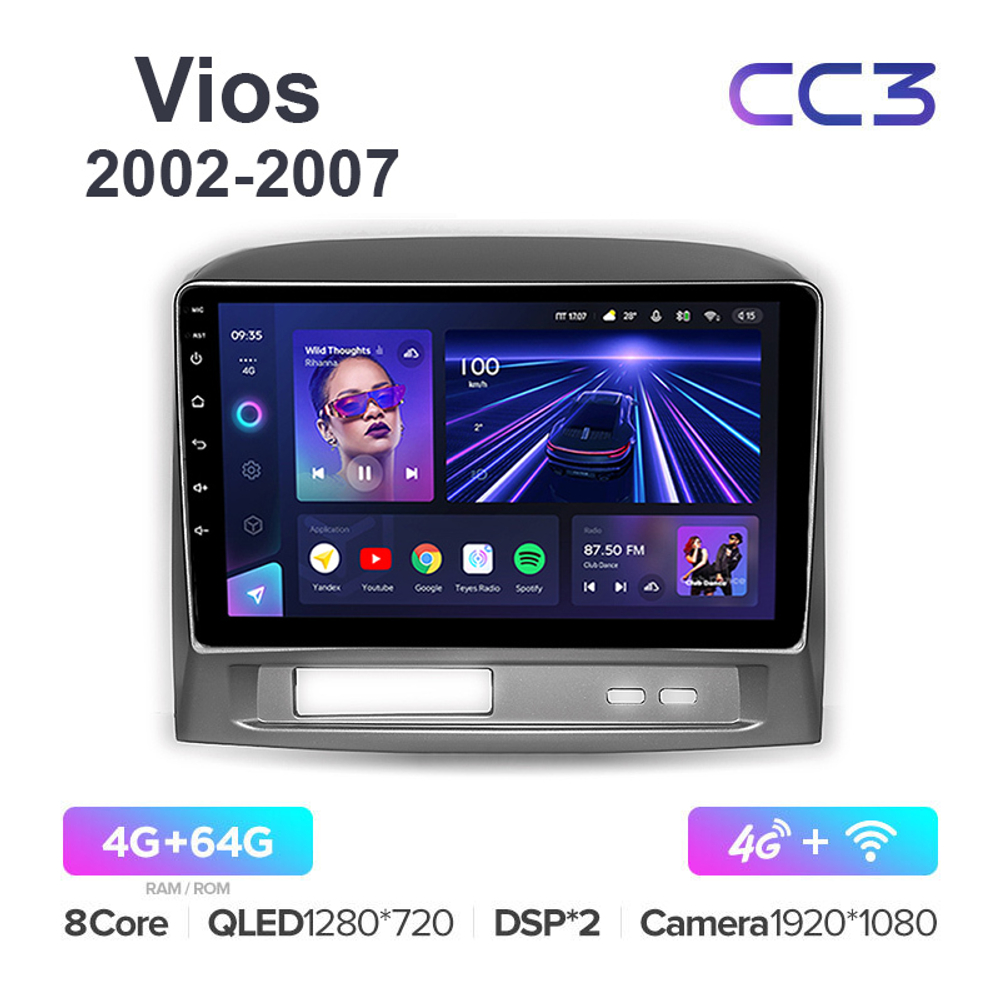 Teyes CC3 9"для Toyota Vios 2002-2007