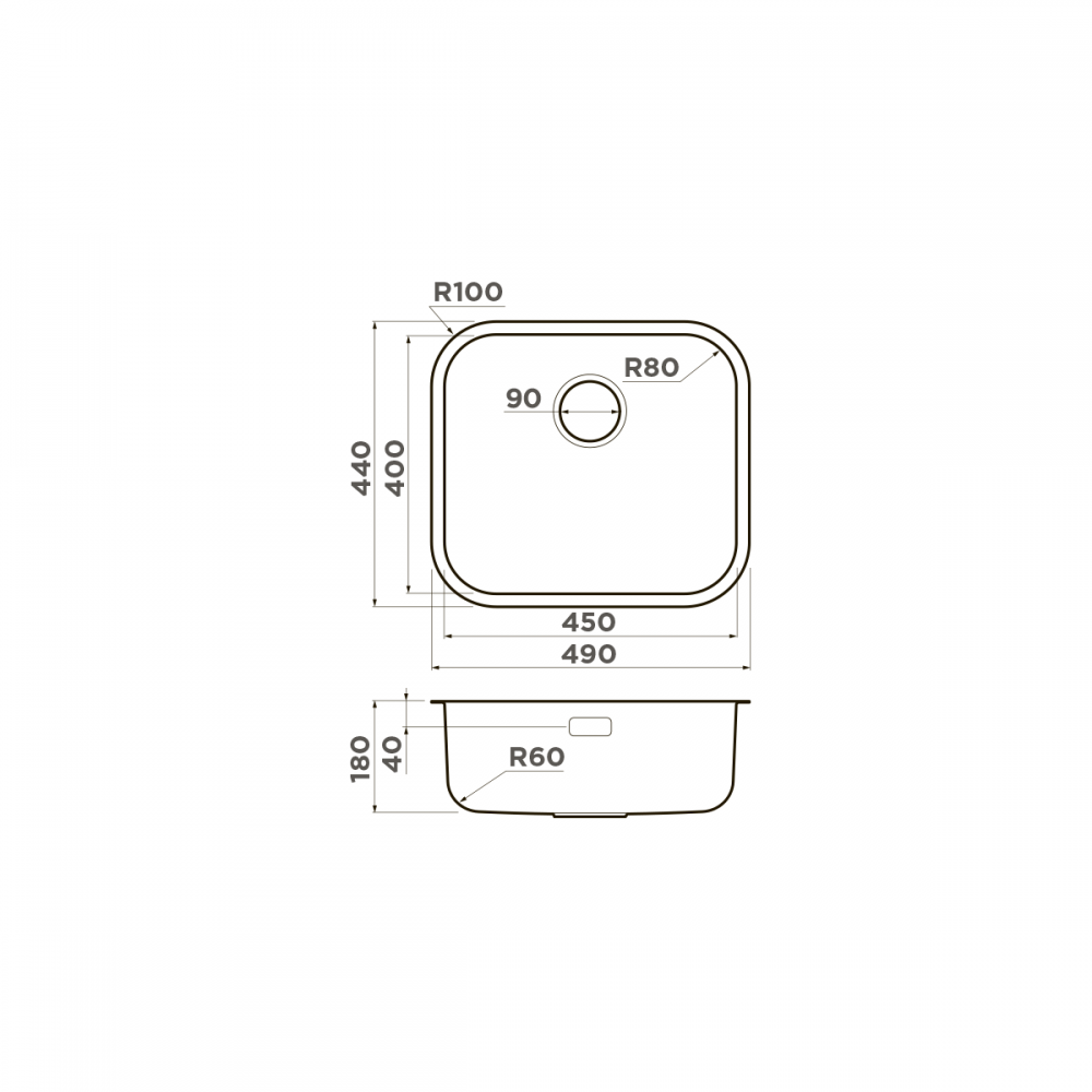 Кухонная мойка Omoikiri Omi 49-U-IN