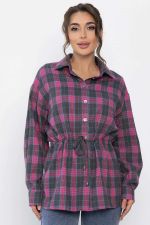 Рубашка хлопковая Джанет (розово-серая) Б14273-4М LT Collection