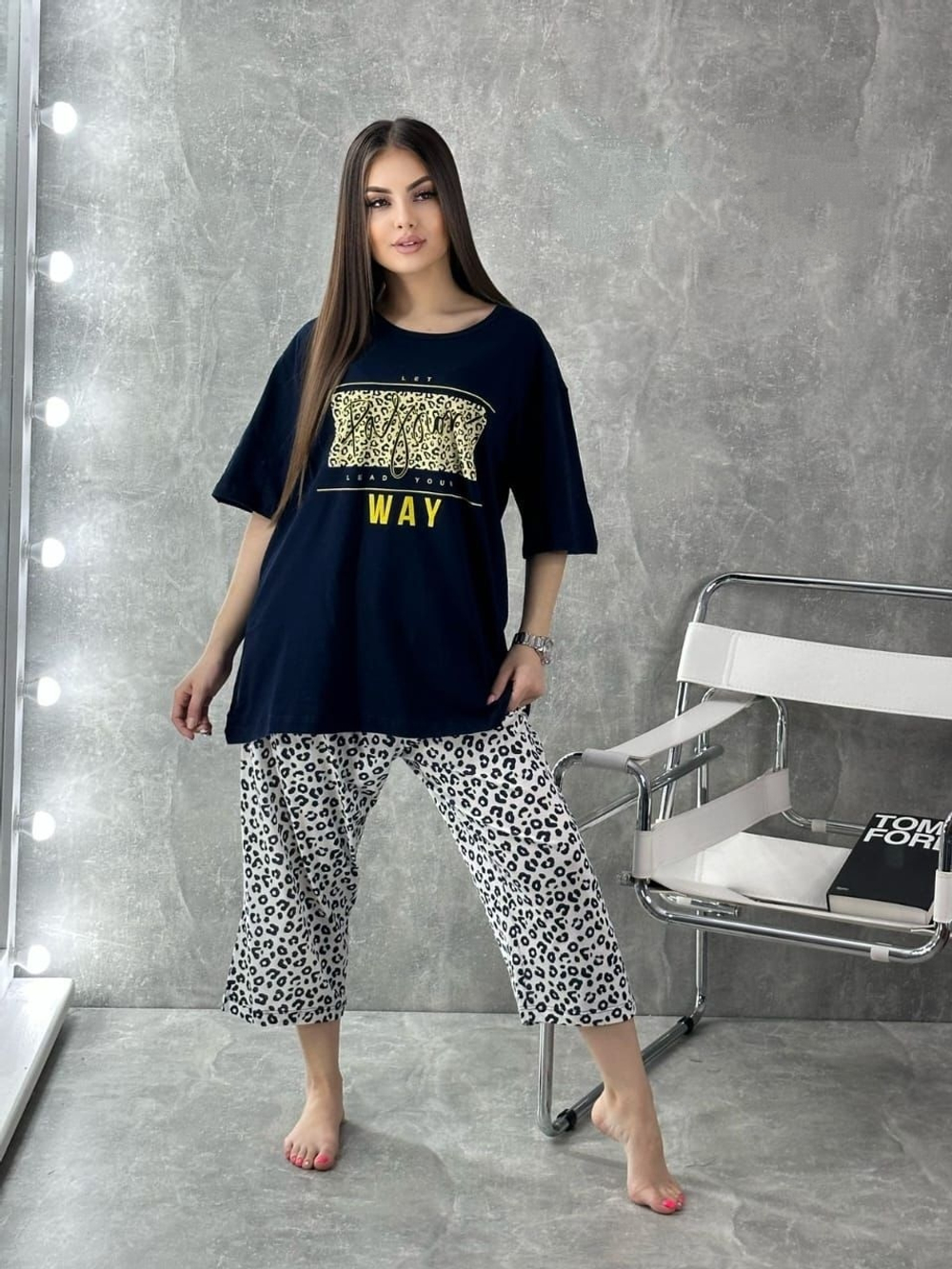 Пижама женская бриджи+футболка П0001 великан