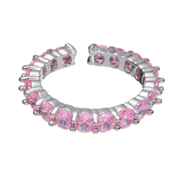 Кольцо-дорожка, регулирующийся размер, розовые камни