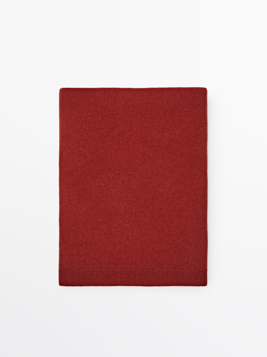 Massimo Dutti Шарф из тонкой смесовой шерсти, терракотовый