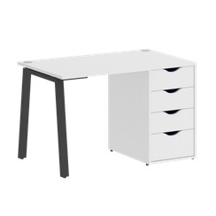 Home Office Стол письменный VR.SP-3-118.4.A Белый Бриллиант/Металл Антрацит 1180*720*750
