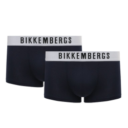Мужские трусы хипсы синие набор 2 в 1 Bikkembergs ELEGANCE BKK1UTR10BI/2