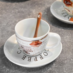 Чайный набор на 4 персоны 180мл с ложками "Кофейный дворик"