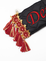 Карман Денис (черный с красной вышивкой, экокожа)