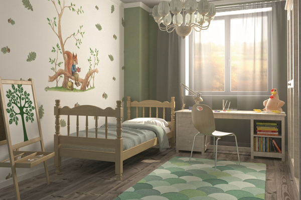 Алёнка Кровать МАССИВ ЦВЕТ СОСНА , ОРЕХ