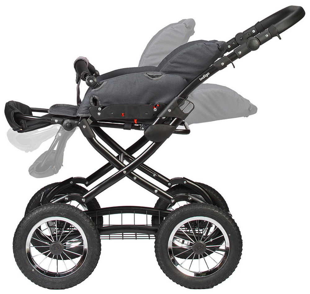 Детская коляска Indigo Charlotte Sity Classic 12 3 в 1 с автокреслом Avionaut Cosmo Cs03 т.серый/фиолетовый