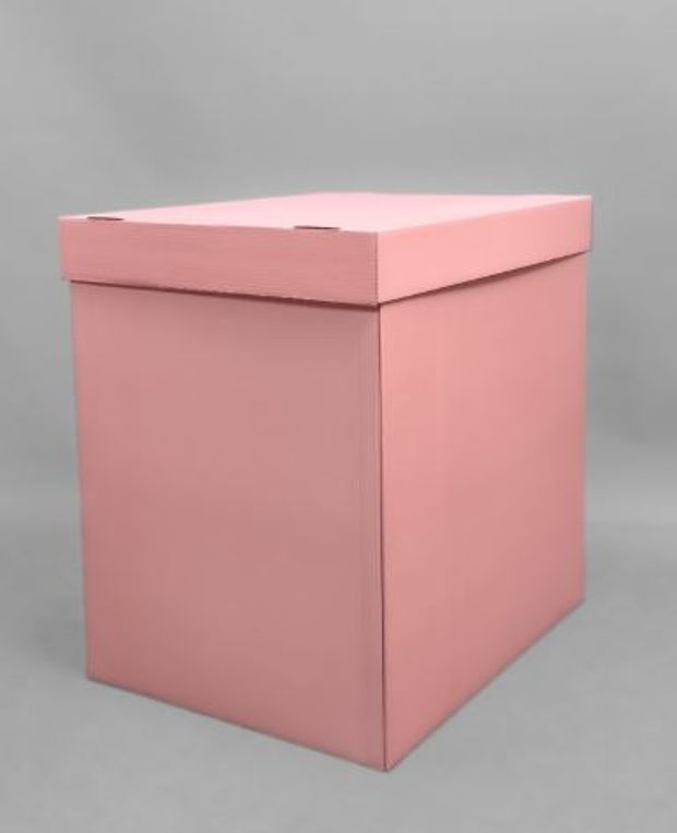 Большая коробка сюрприз для шаров пудра (60х80) с надписью и бантом