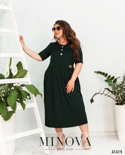 Платье 140-1-темно-зеленый Minova Фото 2