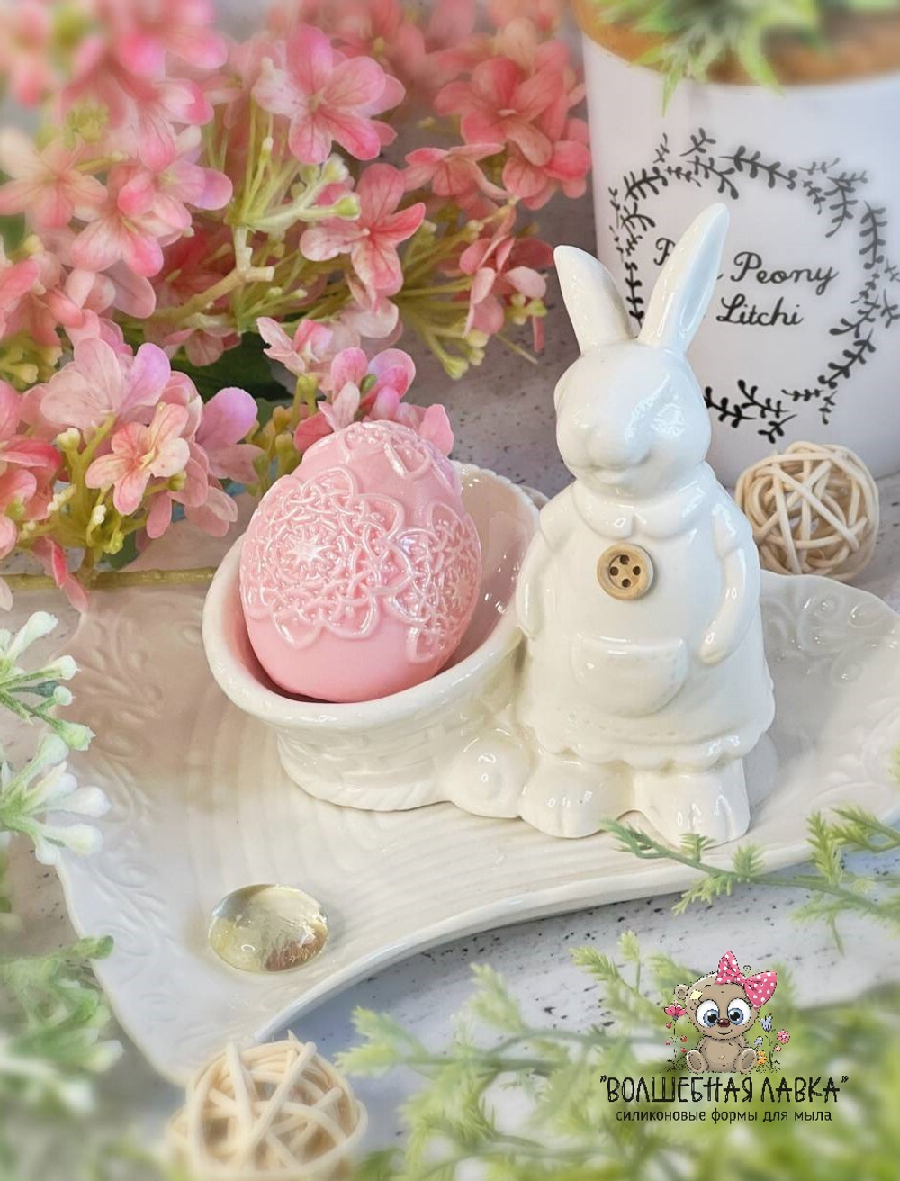 Силиконовая форма Яйцо с узором маленькое