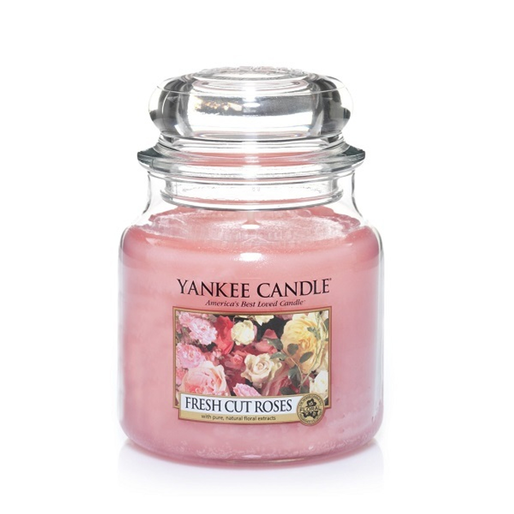 Свеча Свежесрезанные розы, средняя