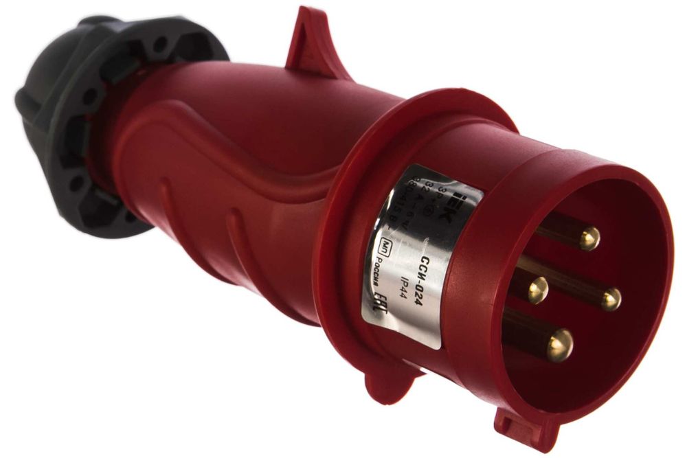 Вилка IEK 024 3P+PE 32A 6x/380-415B IP44 переносная MAGNUM PSN02-032-4